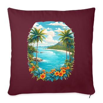 Île des Caraïbes - Housse de coussin décorative 45 x 45 cm - bordeaux - Devant