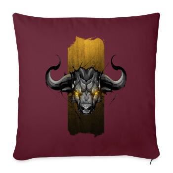Majestueux buffle d’Afrique : l’essence de la savane - Housse de coussin décorative 45 x 45 cm - bordeaux - Devant