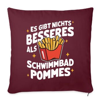 Frites, frites, restauration rapide - Housse de coussin décorative 45 x 45 cm - bordeaux - Devant
