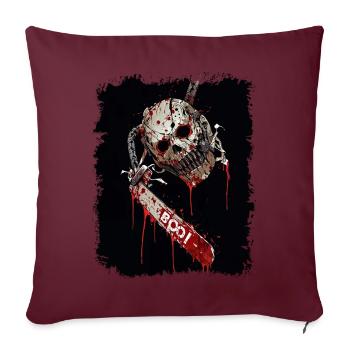 BOO Alles was ich brauche Halloween-Grusel - Sofakissenbezug 45 x 45 cm - Burgunderrot - Vorne