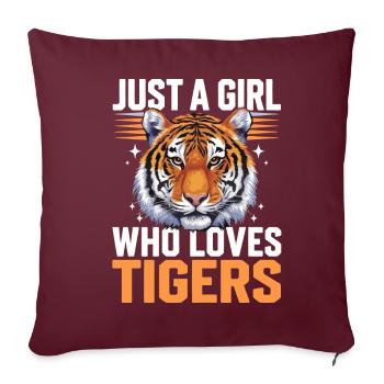 Tigre Animal Zoo Animal sauvage - Housse de coussin décorative 45 x 45 cm - bordeaux - Devant