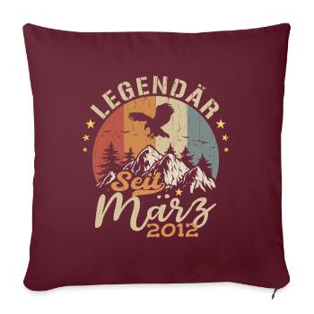 Les légendes sont nées en Mars 2012 - 2012 - Housse de coussin décorative 45 x 45 cm - bordeaux - Devant