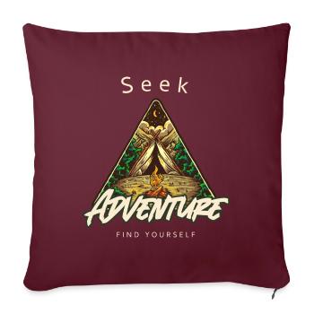 Aventure Plein air Nature Camping Mindfulness - Housse de coussin décorative 45 x 45 cm - bordeaux - Devant
