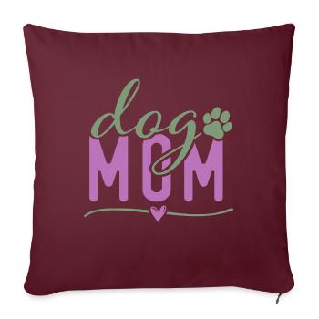 CHIEN maman Design, chien maman chien maman typographie - Housse de coussin décorative 45 x 45 cm - bordeaux - Devant