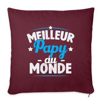 Meilleur papy du monde - Housse de coussin décorative 45 x 45 cm - bordeaux - Devant