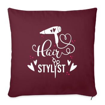 Hair styliste - Housse de coussin décorative 45 x 45 cm - bordeaux - Devant