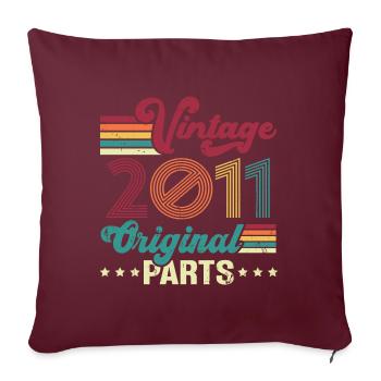 Vintage 2011 Original, Cadeau D'anniversaire - Housse de coussin décorative 45 x 45 cm - bordeaux - Devant