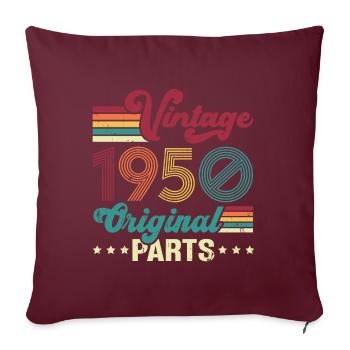 Vintage 1950 Original, Cadeau D'anniversaire - Housse de coussin décorative 45 x 45 cm - bordeaux - Devant