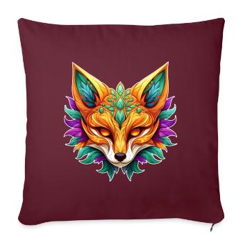 Portrait de renard de Mardi Gras - Housse de coussin décorative 45 x 45 cm - bordeaux - Devant