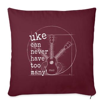 Uke can never have too many Vitruvian Ukulele - Sofa pillowcase 17,3'' x 17,3'' (45 x 45 cm) - burgundy - Front