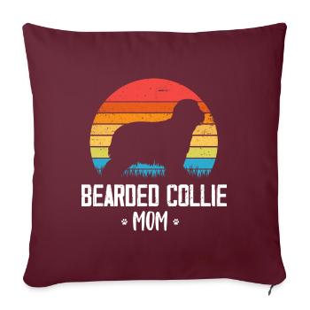 Bearded Collie - Sofakissenbezug 45 x 45 cm - Burgunderrot - Vorne