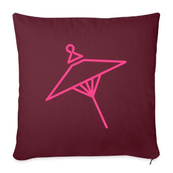 Ombrelle Japonaise rose - Housse de coussin décorative 45 x 45 cm - bordeaux - Devant