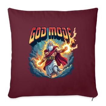 God Mode - Zeus wirft Blitze in den Wolken - Sofakissenbezug 45 x 45 cm - Burgunderrot - Vorne