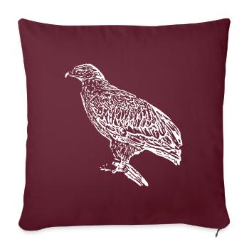 faucon pèlerin faucon oiseau prédateur faucon - Housse de coussin décorative 45 x 45 cm - bordeaux - Devant