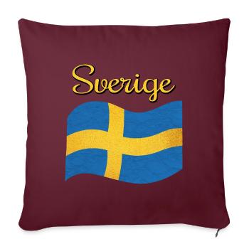 Le drapeau de la Suède Sverige - Housse de coussin décorative 45 x 45 cm - bordeaux - Devant