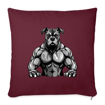 Gymnase d’entraînement des muscles du chien - Housse de coussin décorative 45 x 45 cm - bordeaux - Devant