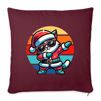 Dabbing Cat Vintage Sunset - Housse de coussin décorative 45 x 45 cm - bordeaux - Devant