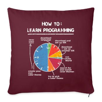 Apprenez à programmer des programmeurs nerd informatique - Housse de coussin décorative 45 x 45 cm - bordeaux - Devant