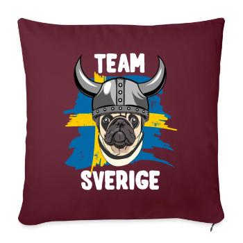 Mops Team Suède - Housse de coussin décorative 45 x 45 cm - bordeaux - Devant