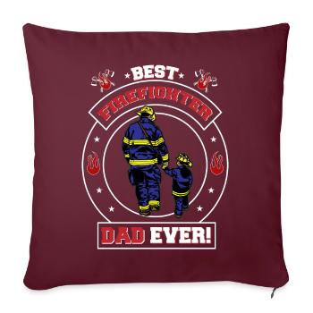 Feuerwehrmann - Vater und Sohn Feuerwehr 112 - Sofakissenbezug 45 x 45 cm - Burgunderrot - Vorne