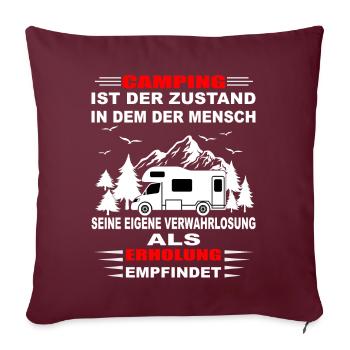 Campingurlaub Campingplatz - Sofakissenbezug 45 x 45 cm - Burgunderrot - Vorne