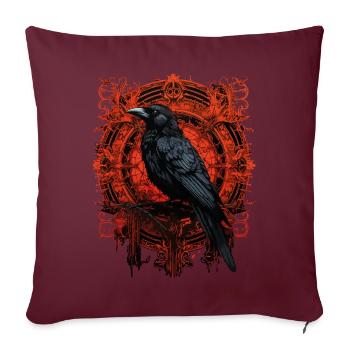 Mythology Norse Raven - Sofa pillowcase 17,3'' x 17,3'' (45 x 45 cm) - burgundy - Front
