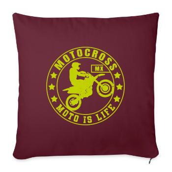 Motocross & Dirt Bike cadeau | MX Moto Is Life - Housse de coussin décorative 45 x 45 cm - bordeaux - Devant