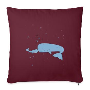 whale - Sofa pillowcase 17,3'' x 17,3'' (45 x 45 cm) - burgundy - Front