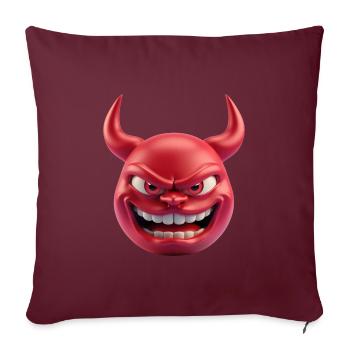 Teufel Satan Emoticon - Sofakissenbezug 45 x 45 cm - Burgunderrot - Vorne