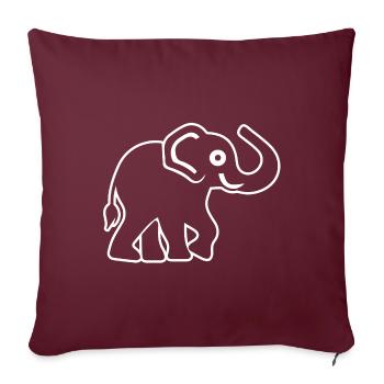 Elefant Elefanten - Sofakissenbezug 45 x 45 cm - Burgunderrot - Vorne
