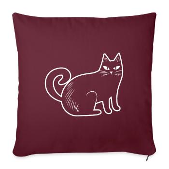 Katzen Katzendame Katzenfreund - Sofakissenbezug 45 x 45 cm - Burgunderrot - Vorne