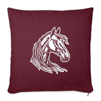 Cheval Tête de cheval - Housse de coussin décorative 45 x 45 cm - bordeaux - Devant