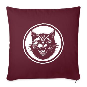 Chat Chats Chat Dame Chat Amoureux Chat Visage - Housse de coussin décorative 45 x 45 cm - bordeaux - Devant