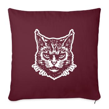Chat Chats Chat Dame Chat Amoureux Chat Visage - Housse de coussin décorative 45 x 45 cm - bordeaux - Devant