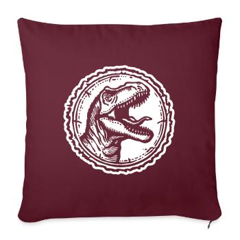 Dinosaure Dino - Housse de coussin décorative 45 x 45 cm - bordeaux - Devant
