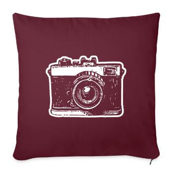 Kamera Fotograf Fotografieren - Sofakissenbezug 45 x 45 cm - Burgunderrot - Vorne