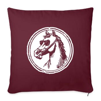 Cheval Chevaux Tête de cheval - Housse de coussin décorative 45 x 45 cm - bordeaux - Devant