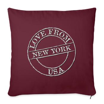 New York - Housse de coussin décorative 45 x 45 cm - bordeaux - Devant