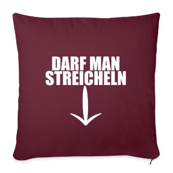 Darf man streicheln - Bauch Dick Bierbauch - Sofakissenbezug 45 x 45 cm - Burgunderrot - Vorne