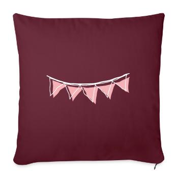 Fanions guirlandes _outline_white_rosé - Housse de coussin décorative 45 x 45 cm - bordeaux - Devant