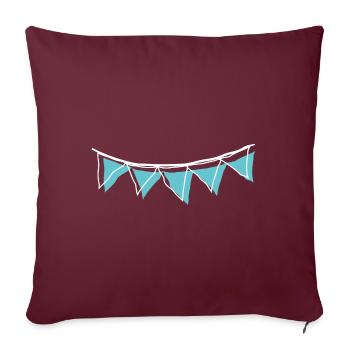 Fanions guirlandes _outline_white_blue - Housse de coussin décorative 45 x 45 cm - bordeaux - Devant