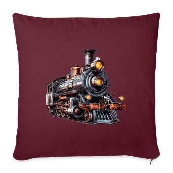 La locomotive à vapeur, un jouet pour adultes - Housse de coussin décorative 45 x 45 cm - bordeaux - Devant