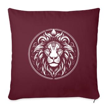 Lion - Housse de coussin décorative 45 x 45 cm - bordeaux - Devant