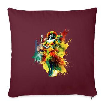 Le Carnaval de Rio est connu dans le monde entier - Housse de coussin décorative 45 x 45 cm - bordeaux - Devant