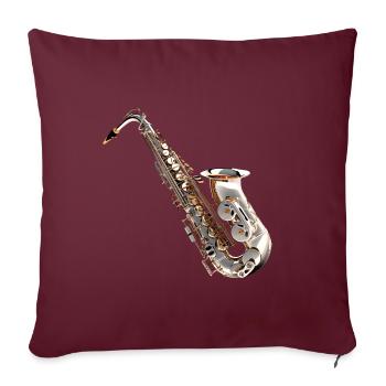 Das Saxophon ist ein beliebtes Instrument - Sofakissenbezug 45 x 45 cm - Burgunderrot - Vorne