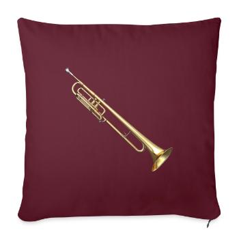 Le trombone est un instrument de cuivre - Housse de coussin décorative 45 x 45 cm - bordeaux - Devant