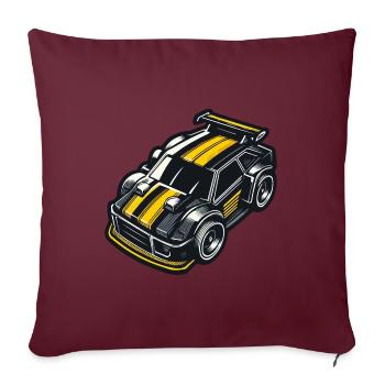 Voiture jouet modèle jaune voiture - Housse de coussin décorative 45 x 45 cm - bordeaux - Devant