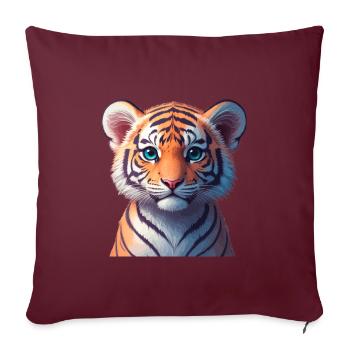Bengalische Tigerbaby - Sofakissenbezug 45 x 45 cm - Burgunderrot - Vorne