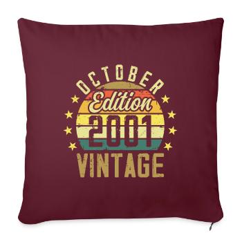 Les légendes sont nées en Octobre 2001 - 2001 - Housse de coussin décorative 45 x 45 cm - bordeaux - Devant