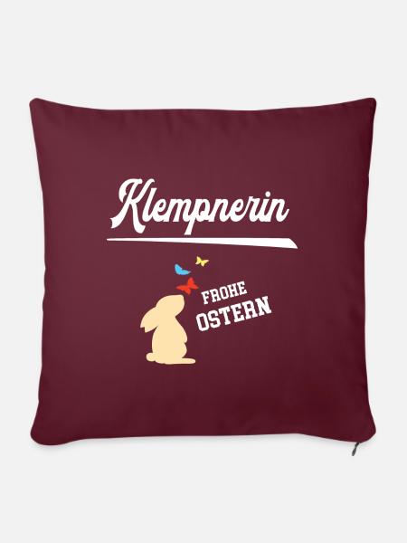 Klempnerin Frohe Ostern Ostergeschenk Klempnerei - Sofakissenbezug 45 x 45 cm - Burgunderrot